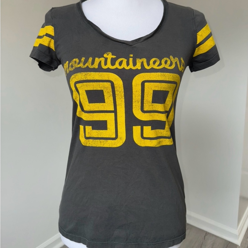 Appalachian State Graphic Tee XS Grey‎ Yellow Varsity Football Shirt Tailgate